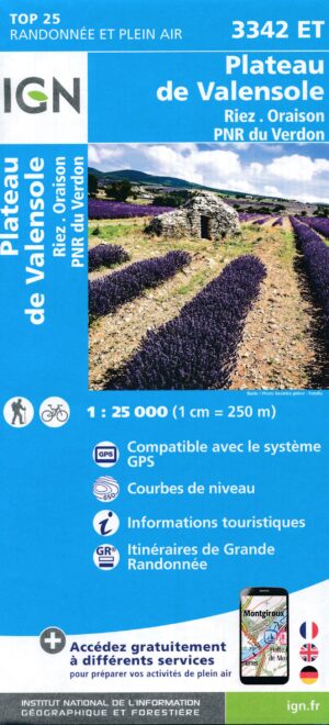 wandelkaart 3342ET Plateau de Valensole 1:25.000 9782758554110  IGN IGN 25 Franse Alpen/ zuidhelft  Wandelkaarten Haute-Provence, Verdon, Var