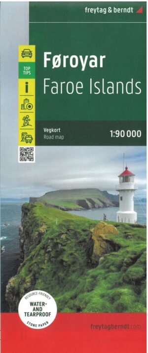Foroyar 1:90.000  overzichtskaart - wegenkaart Färöer 9783707923735  Freytag & Berndt / Solberg   Landkaarten en wegenkaarten Faeröer (Foroyar)