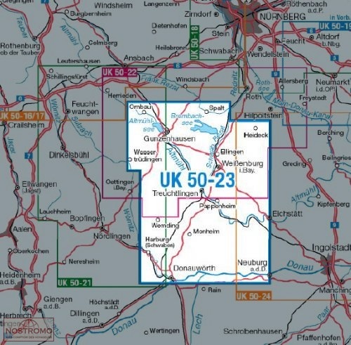UK50-23 Naturpark Altmühltal, Westlicher Teil 9783899339963 LVA Bayern UmgebungsKarte 1:50.000 Wandelkaarten Franken, Nürnberg, Altmühltal UK50-23 Naturpark Altmühltal, Westlicher Teil 9783899339963 LVA Bayern UmgebungsKarte 1:50.000 Wandelkaarten Franken, Nürnberg, Altmühltal