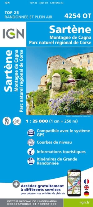 wandelkaart 4254OT Sartène, Ste-Lucie-de-Tallano 1:25.000 9782758546870  IGN IGN 25 Corsica  Wandelkaarten Corsica