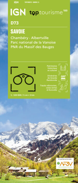 TCD-73 Savoie | overzichtskaart / fietskaart 1:100.000 9782758553137  IGN TOP 100 Départemental  Fietskaarten, Landkaarten en wegenkaarten Vanoise, Savoie