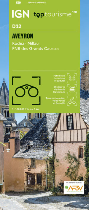 TCD-12 Aveyron | overzichtskaart / fietskaart 1:100.000 9782758556329  IGN TOP 100 Départemental  Fietskaarten, Landkaarten en wegenkaarten Lot, Tarn, Toulouse