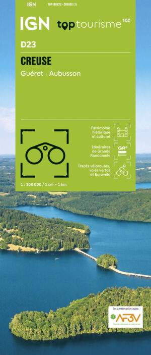 TCD-23 Creuse | overzichtskaart / fietskaart 1:100.000 9782758556398  IGN TOP 100 Départemental  Fietskaarten, Landkaarten en wegenkaarten Creuse, Corrèze