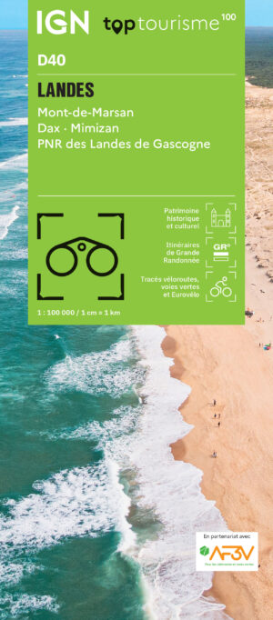 TCD-40 Landes | overzichtskaart / fietskaart 1:100.000 9782758556428  IGN TOP 100 Départemental  Fietskaarten, Landkaarten en wegenkaarten Aquitaine, Bordeaux