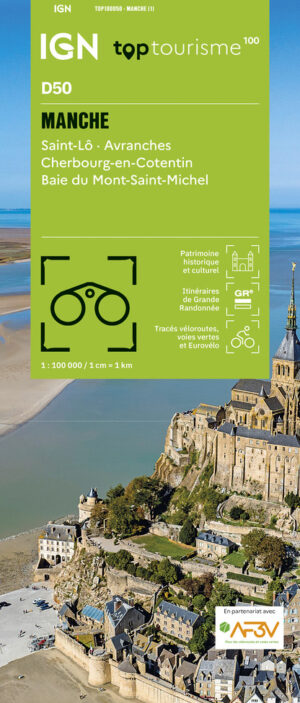TCD-50 Manche | overzichtskaart / fietskaart 1:100.000 9782758556459  IGN TOP 100 Départemental  Fietskaarten, Landkaarten en wegenkaarten Normandië