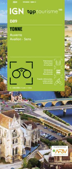 TCD-89 Yonne | overzichtskaart / fietskaart 1:100.000 9782758556527  IGN TOP 100 Départemental  Fietskaarten, Landkaarten en wegenkaarten Bourgogne