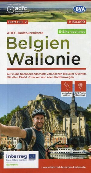 ADFC-B2 Wallonië | fietskaart 9783969902585  ADFC / BVA Radtourenkarten 1:150.000  Fietskaarten Wallonië (Ardennen)