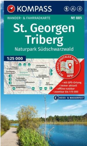 Kompass wandelkaart KP-885 St.Georgen 1:25.000 9783991543756  Kompass Wandelkaarten Kompass Zwarte Woud  Wandelkaarten Zwarte Woud