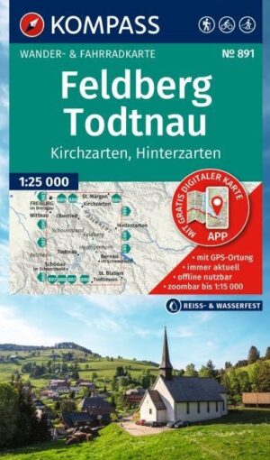 Kompass wandelkaart KP-891 Feldberg/Todtnau/Kirchzarten 1:25.000 9783991543763  Kompass Wandelkaarten Kompass Zwarte Woud  Wandelkaarten Zwarte Woud