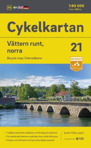 NC-21 Vättern runt, norra delen 1:90.000 9789189427372  Norstedts Cykelkartan Fietskaarten Zweden  Fietskaarten Zuid-Zweden