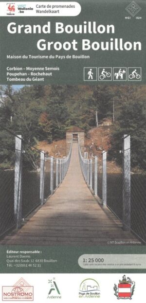 wandelkaart Bouillon e.o. 1:25.000 9789462356498  NGI / VVV NGI / VVV wandelkaarten  Wandelkaarten Wallonië (Ardennen)
