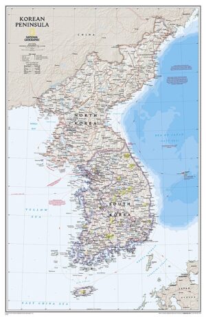 Korea schiereiland plano ENG ng 9781597755658  Narional Geographic   Wandkaarten Korea