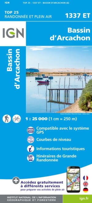 wandelkaart 1337ET   Arcachon, Cap-Ferret 1:25.000 9782758555346  IGN IGN 25 Aquitaine  Wandelkaarten Aquitaine, Bordeaux