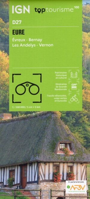 TCD-27 Eure | overzichtskaart / fietskaart 1:100.000 9782758556572  IGN TOP 100 Départemental  Fietskaarten, Landkaarten en wegenkaarten Normandië