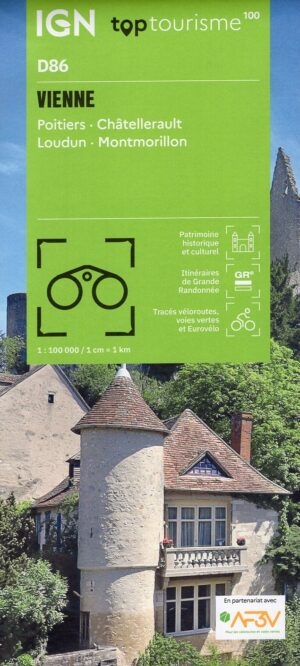 TCD-86 Vienne | overzichtskaart / fietskaart 1:100.000 9782758556701  IGN TOP 100 Départemental  Fietskaarten, Landkaarten en wegenkaarten Vendée, Charente