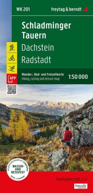 WK-201 Schladminger Tauern,Radstadt,Dachstein wandelkaart 1:50.000 9783707924312  Freytag & Berndt WK 1:50.000  Wandelkaarten Salzburger Land & Stiermarken