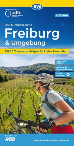 Freiburg & omgeving | fietskaart 1:75.000 9783969901403  ADFC / BVA ADFC Regionalkarte  Fietskaarten Zwarte Woud