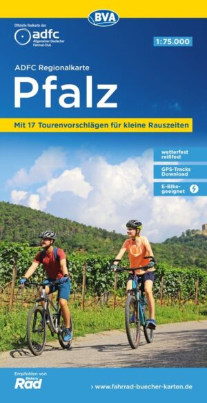 Pfälzerwald, Mannheim | fietskaart 1:75.000 9783969902189  ADFC / BVA ADFC Regionalkarte  Fietskaarten Pfalz, Deutsche Weinstrasse, Rheinhessen