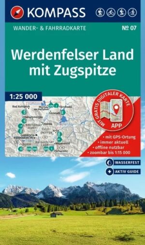 Kompass wandelkaart KP-07  Werdenfelser Land 9783991219781  Kompass Wandelkaarten Kompass Oberbayern  Wandelkaarten Beierse Alpen
