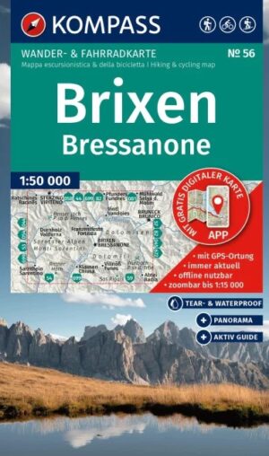 Kompass wandelkaart KP-56 Brixen/Bressanone 1:50.000 9783991540960  Kompass Wandelkaarten KP50 Zuid-Tirol, Dolomieten  Wandelkaarten Zuid-Tirol, Dolomieten