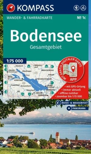 Kompass wandelkaart KP-1c Bodensee Gesamtgebiet 9783991543220  Kompass Wandelkaarten Kompass Bodensee / Schw. Alb  Landkaarten en wegenkaarten Basel, Zürich, Noord-Zwitserland, Bodenmeer, Schwäbische Alb