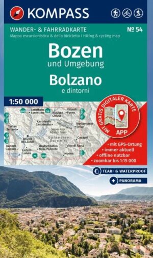 Kompass wandelkaart KP-54 Bozen-Schlern Bolzano-Sciliar 1:50.000 9783991543718  Kompass Wandelkaarten KP50 Zuid-Tirol, Dolomieten  Wandelkaarten Zuid-Tirol, Dolomieten