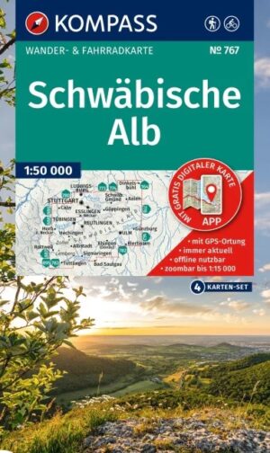 Kompass wandelkaart KP-767 Schwäbische Alb 9783991543831  Kompass Wandelkaarten Kompass Bodensee / Schw. Alb  Wandelkaarten Bodenmeer, Schwäbische Alb