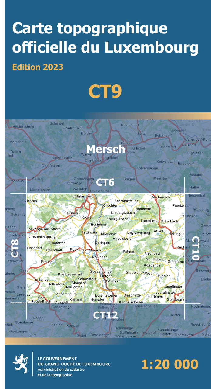 CT09 Mersch | Topografische kaart 1:20.000 5425013068284 Le Gouvernement du Grand-Duché Topografische Kaart Luxemburg Wandelkaarten Luxemburg CT09 Mersch | Topografische kaart 1:20.000 5425013068284 Le Gouvernement du Grand-Duché Topografische Kaart Luxemburg Wandelkaarten Luxemburg