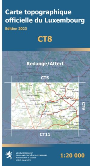 CT08 Redange / Attert | Topografische kaart 1:20.000 5425013068338  Le Gouvernement du Grand-Duché Topografische Kaart Luxemburg  Wandelkaarten Luxemburg