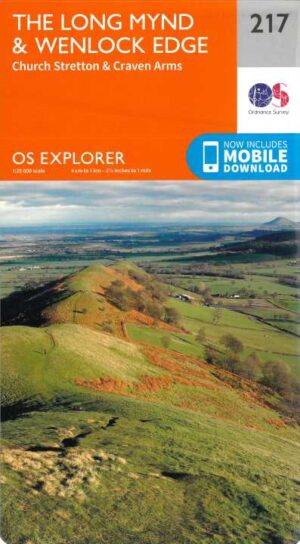 EXP-217  Long Mynd, Wenlock Edge | wandelkaart 1:25.000 9780319263556  Ordnance Survey Explorer Maps 1:25t.  Wandelkaarten Birmingham, Cotswolds, Oxford