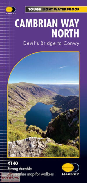 Cambrian Way North | wandelkaart 1:40.000 9781851376872  Harvey Maps   Meerdaagse wandelroutes, Wandelkaarten Noord-Wales, Anglesey, Snowdonia, Wales