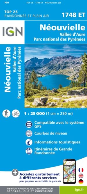 wandelkaart 1748ET Néouvielle, Vallée d'Aure 1:25.000 9782758552628  IGN IGN 25 Franse Pyreneeën  Wandelkaarten Franse Pyreneeën