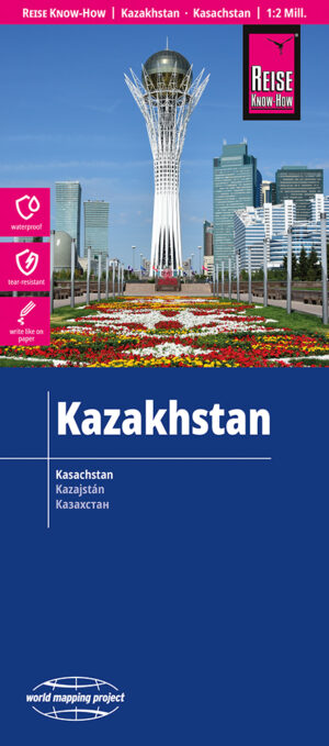 Kazachstan landkaart, wegenkaart 1:2.000.000 9783831774791  Reise Know-How Verlag WMP, World Mapping Project  Landkaarten en wegenkaarten Zijderoute (de landen van de)