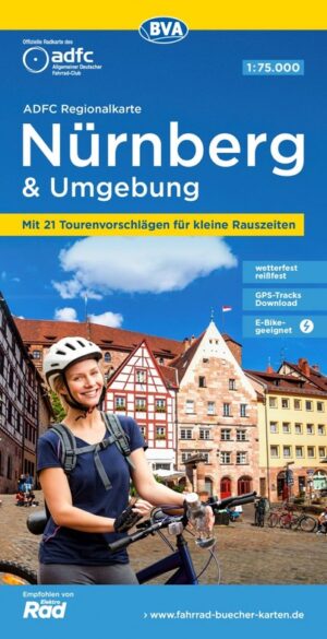 Nürnberg & omgeving fietskaart 1:75.000 9783969900963  ADFC / BVA ADFC Regionalkarte  Fietskaarten Franken, Nürnberg, Altmühltal
