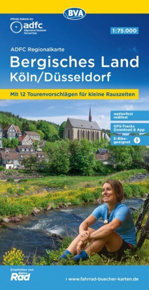 Bergisches Land | fietskaart 1:75.000 9783969901441  ADFC / BVA ADFC Regionalkarte  Fietskaarten Düsseldorf, Wuppertal & Bergisches Land