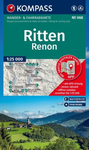 Kompass wandelkaart KP-068  Ritten (Renon) 1:25.000 9783991542704  Kompass Wandelkaarten KP25 Zuid-Tirol, Dolomieten  Wandelkaarten Zuid-Tirol, Dolomieten