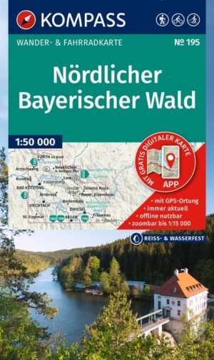 Kompass wandelkaart KP-195 Nördlicher Bayerischer Wald 9783991543633  Kompass Wandelkaarten Kompass Beierse Woud  Wandelkaarten Beierse Woud, Regensburg, Passau