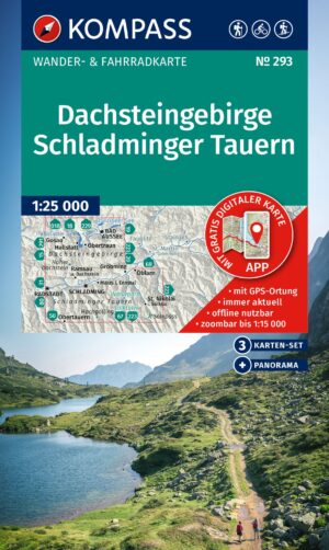Kompass wandelkaart KP-293 Dachsteingruppe, Ramsau, Schladminger Tauern 1:25.000 9783991543800  Kompass Wandelkaarten Kompass Oostenrijk  Wandelkaarten Salzburger Land & Stiermarken