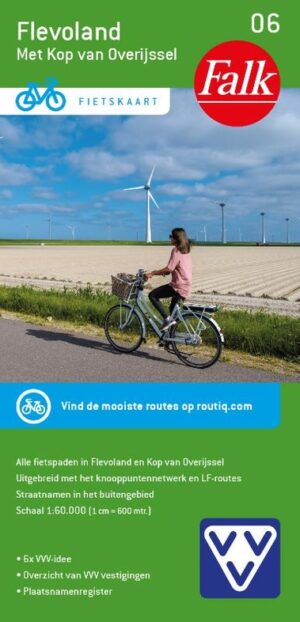 FFK-06  Flevoland | VVV fietskaart 1:50.000 9789028705739  Falk Fietskaarten met Knooppunten  Fietskaarten Flevoland en het IJsselmeer, Kop van Overijssel, Vecht & Salland