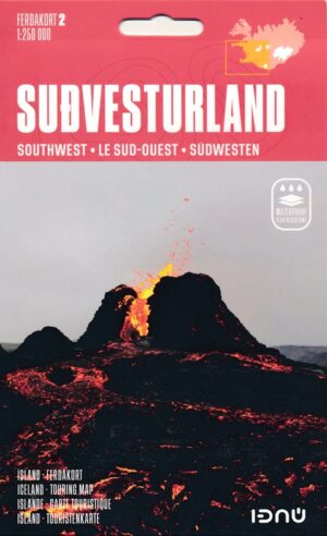 wegenkaart  Zuidwest-IJsland FK2 1:250.000 9789979675488  Idnu Bokautgafa Ferdakort 1:250.000  Landkaarten en wegenkaarten IJsland