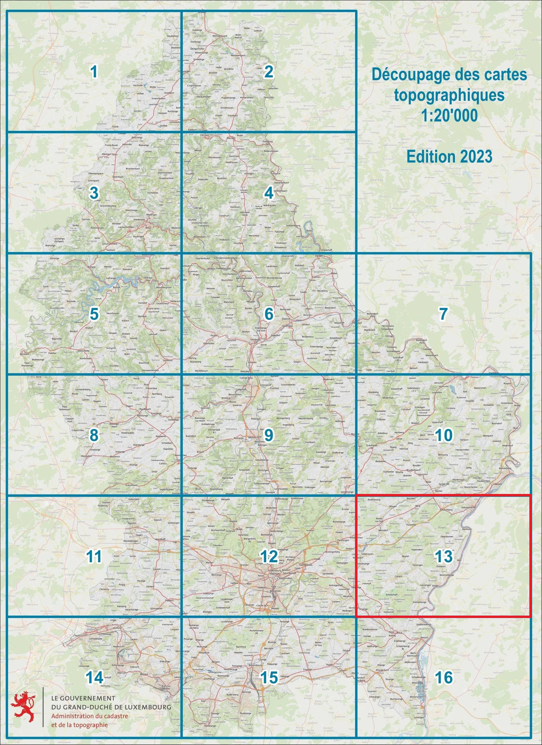 CT13 Grevenmacher | Topografische kaart 1:20.000 5425013068239 Le Gouvernement du Grand-Duché Topografische Kaart Luxemburg Wandelkaarten Luxemburg CT13 Grevenmacher | Topografische kaart 1:20.000 5425013068239 Le Gouvernement du Grand-Duché Topografische Kaart Luxemburg Wandelkaarten Luxemburg
