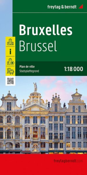 Brussel 1:18.000 | stadsplattegrond 9783707923711  Freytag & Berndt   Stadsplattegronden Brussel
