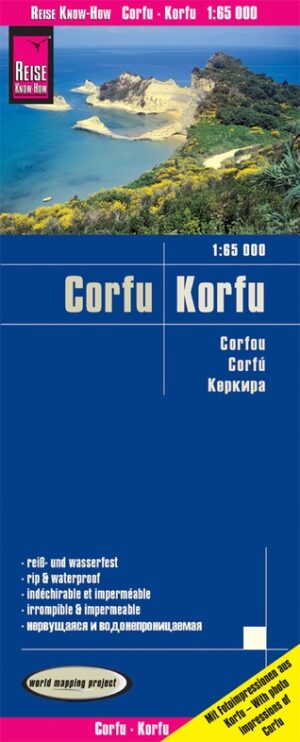 Corfu landkaart, wegenkaart 1:65.000 9783831774234  Reise Know-How Verlag WMP, World Mapping Project  Landkaarten en wegenkaarten Corfu
