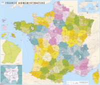 France administrative 1:1.000.000 9782758558118  IGN   Wandkaarten Frankrijk
