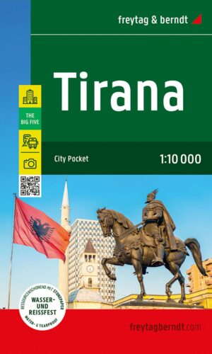 Tirana 1:10.000 | stadsplattegrond 9783707924244  Freytag & Berndt   Stadsplattegronden Albanië