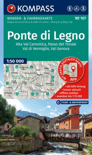 Kompass wandelkaart KP-107 Ponte di Legno 9783991543176  Kompass Wandelkaarten KP50 Zuid-Tirol, Dolomieten  Wandelkaarten Zuid-Tirol, Dolomieten