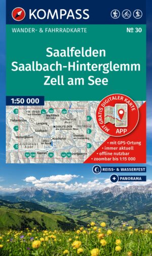 Kompass wandelkaart KP-30 Saalfelden, Saalbach, Hinterglemm, Zell am See 9783991544074  Kompass Wandelkaarten Kompass Oostenrijk  Wandelkaarten Salzburger Land & Stiermarken