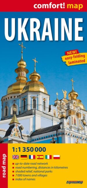 Ukraine wegenkaart 1:1.350.000 9788375464665  Express Map / Terraquest   Landkaarten en wegenkaarten Oekraïne