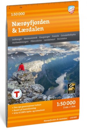 Nærøyfjorden & Lærdalen - wandelkaart 1:50.000 9789189880191  Calazo Calazo Denemarken  Wandelkaarten Zuid-Noorwegen
