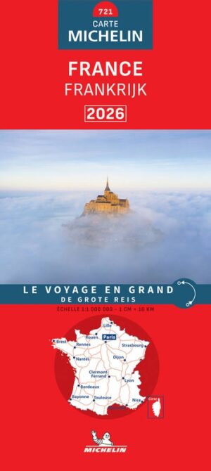 721 Frankrijk 1:1.000.000  2026 9782067269705  Michelin Michelinkaarten Jaaredities  Landkaarten en wegenkaarten Frankrijk